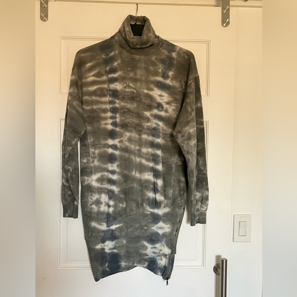 Young fabulous & Broke turtleneck sweatshirt dress, Medium, tie dye
